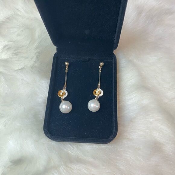 [ jafra] drop faux pearl earrings #9 - Picture 1 of 6